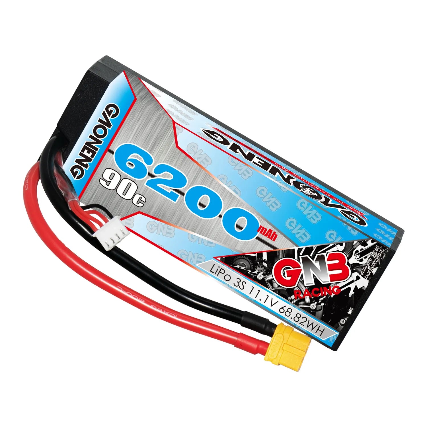 GAONENG GNB 3S 11.1V 6200mAh 90C Cabled Hard Case LiPo Battery XT60 [DG]