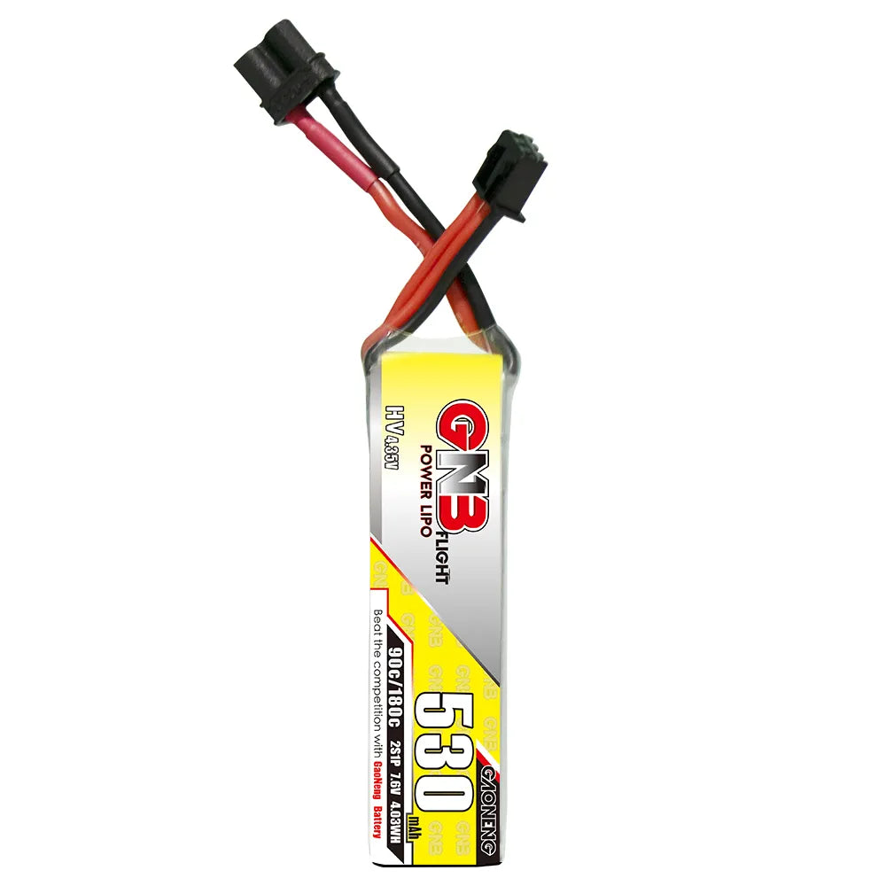 GAONENG GNB LiHV 2S 7.6V 530mAh 90C XT30 LiPo Battery Long Type [DG]