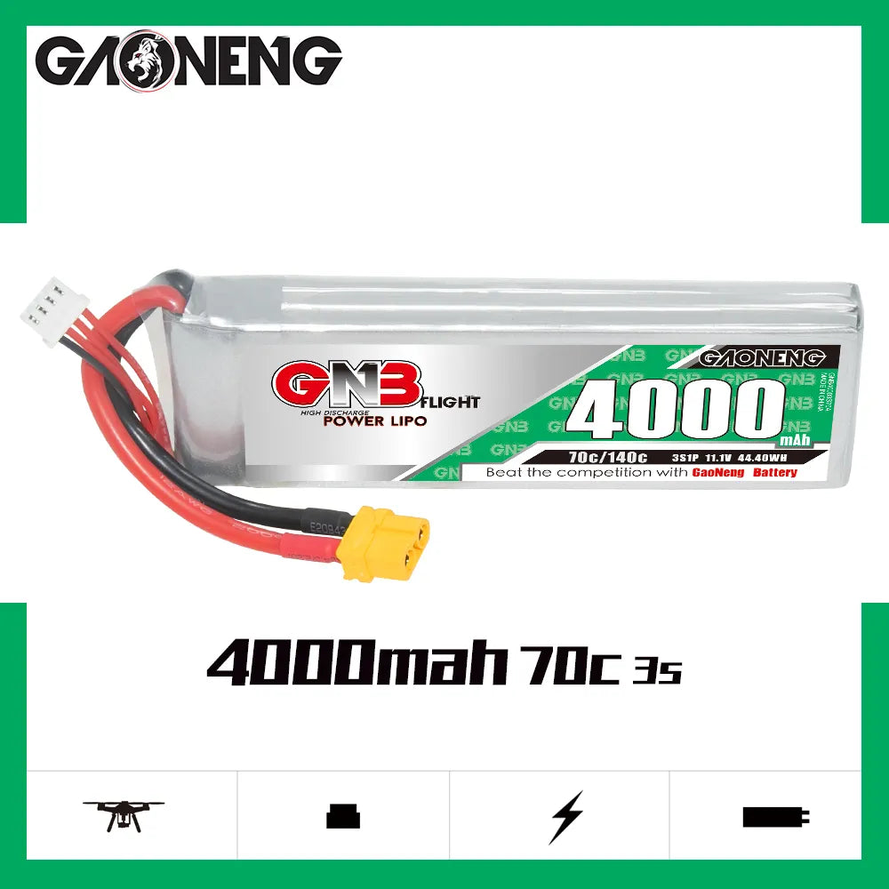 GAONENG GNB 3S 11.1V 4000mAh 70C LiPo Battery XT60 [DG]