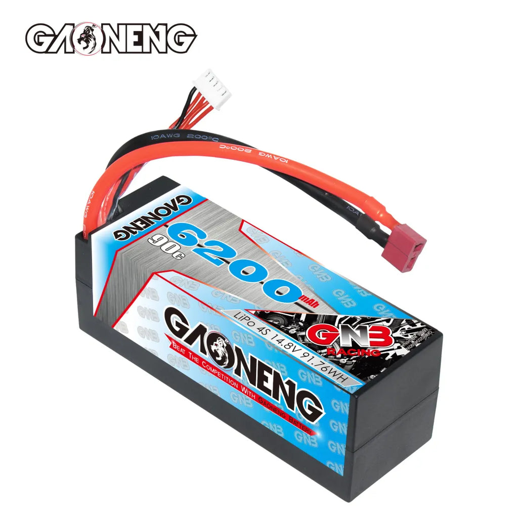 GAONENG GNB 4S 14.8V 6200mAh 90C Cabled Hard Case LiPo Battery T-PLUG [DG]