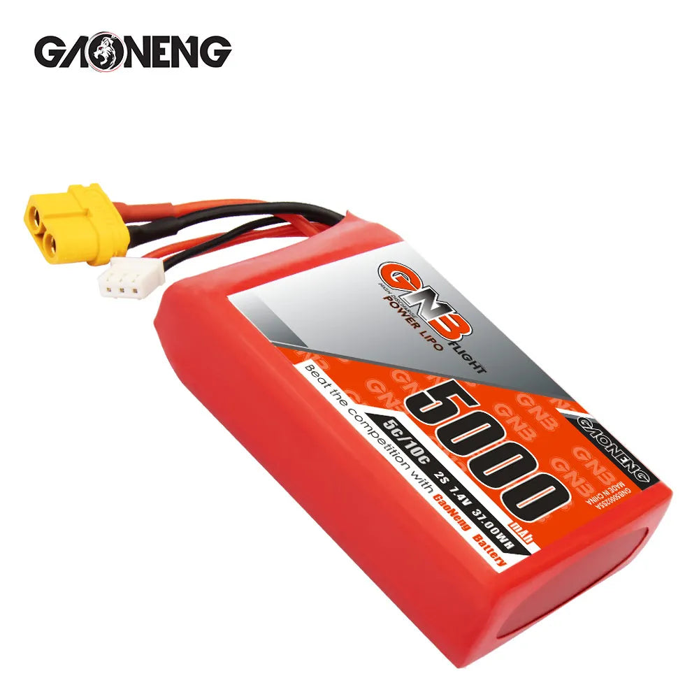 GAONENG GNB 2S 7.4V 5000mAh 5C LiPo Battery XT60 for Radiomaster TX16S [DG]
