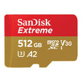 SanDisk Extreme microSDXC 512GB 190MB/s R 130MB/s W UHS-I U3 C10 V30 A2 Card - SDSQXAV-512G-GN6MA