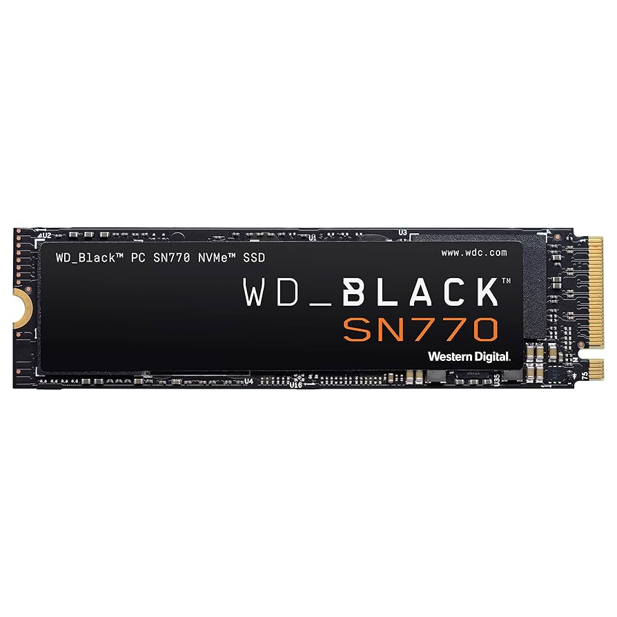 Western Digital WD Black SN770 2TB Gen4 NVMe SSD - 5150MB/s 4850MB/s R/W 1200TBW 650K/800K IOPS 1.75M Hrs MTBF M.2 PCIe4.0 5yrs WDS200T3X0C [PC]