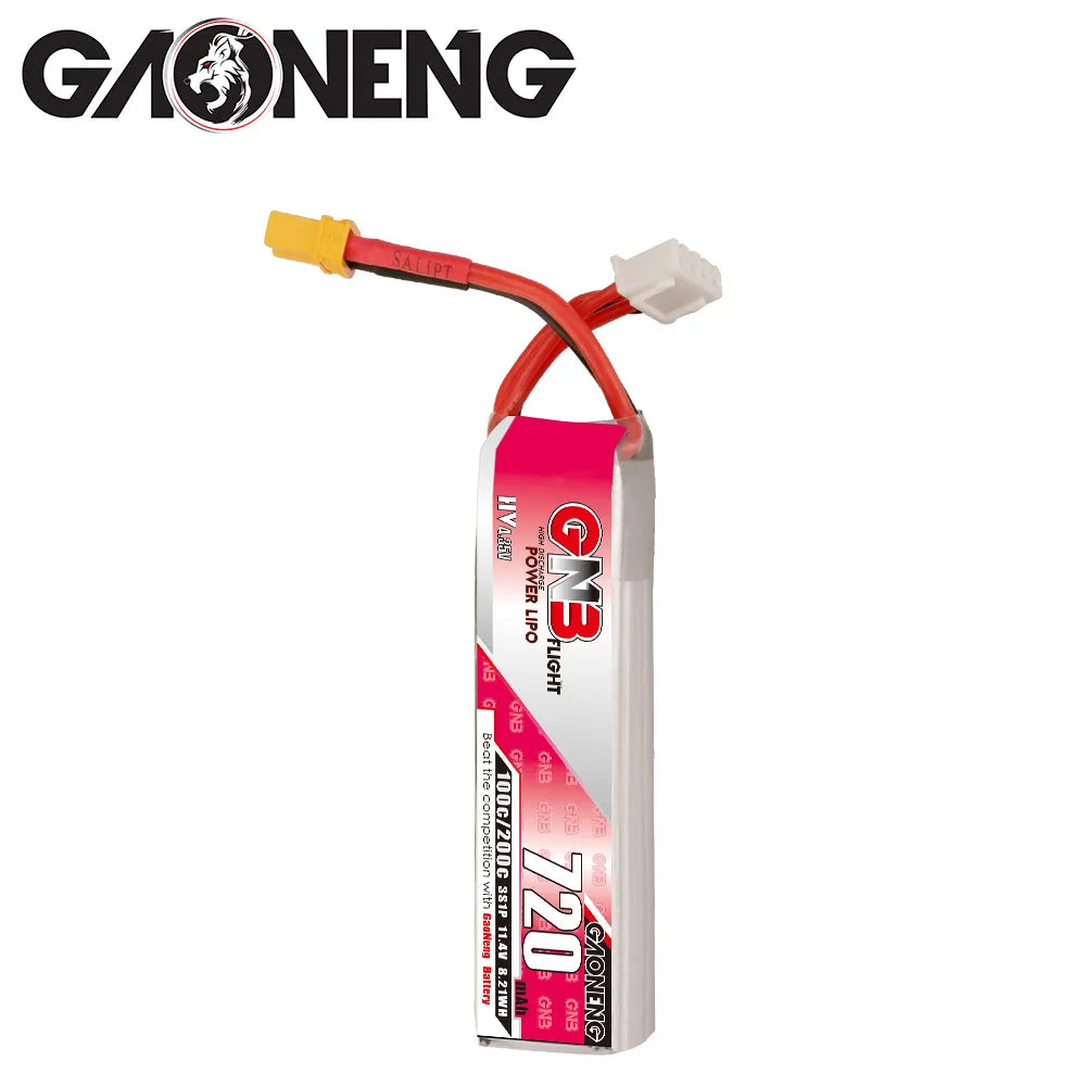 GAONENG GNB LiHV 3S 11.4V 720mAh 100C XT30 LiPo Battery [DG]