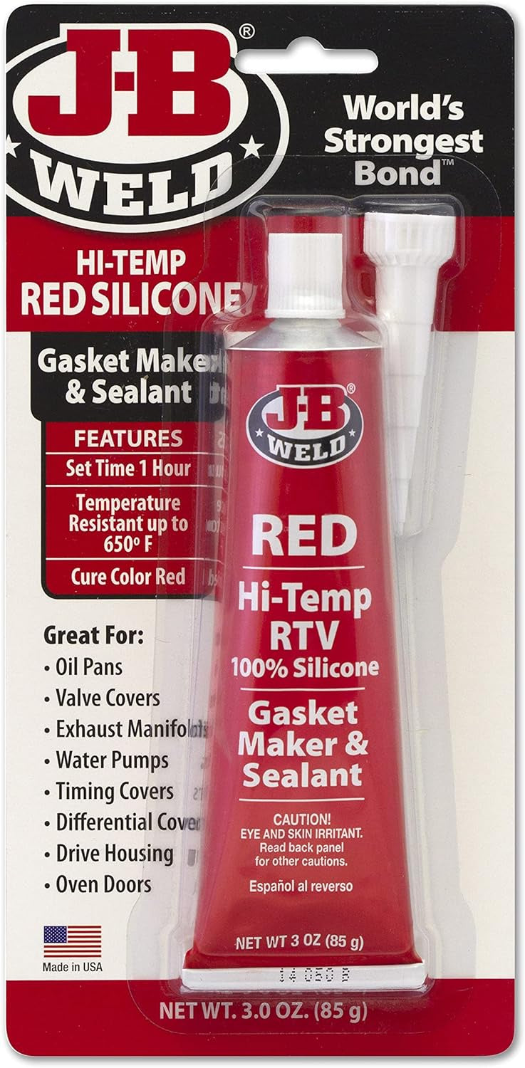 JB Weld Hi Temp Silicone Gasket Maker and Sealant, Red, 85g