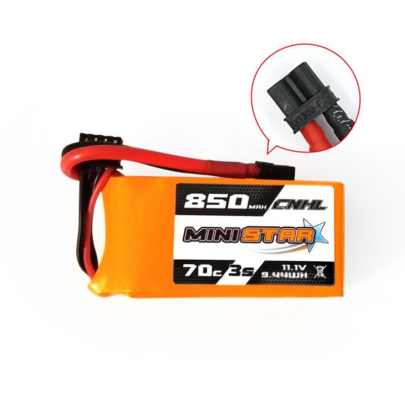 CNHL MiniStar 850mAh 11.1V 3S 70C Lipo Battery XT30 [DG]