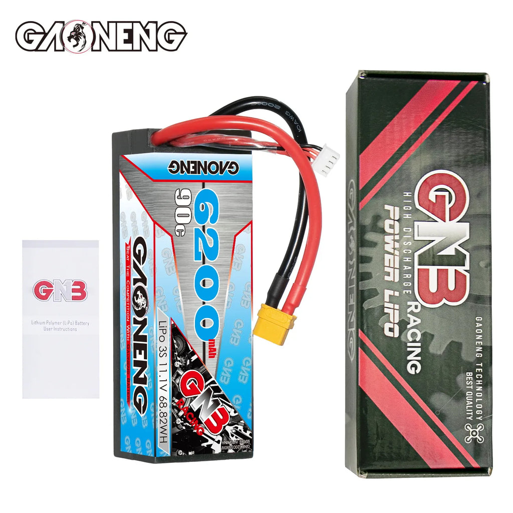 GAONENG GNB 3S 11.1V 6200mAh 90C Cabled Hard Case LiPo Battery XT60 [DG]