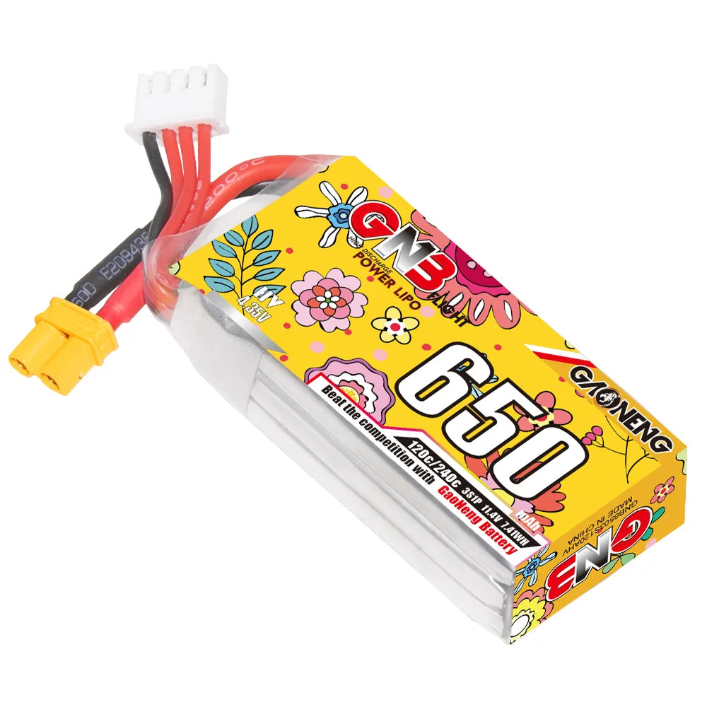 GAONENG GNB LiHV 3S 11.4V 650mAh 120C XT30 LiPo Battery [DG]