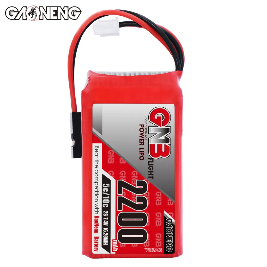 GAONENG GNB 2S 7.4V 2200mAh 5C LiPo Battery JR Plug for RX TX [DG]