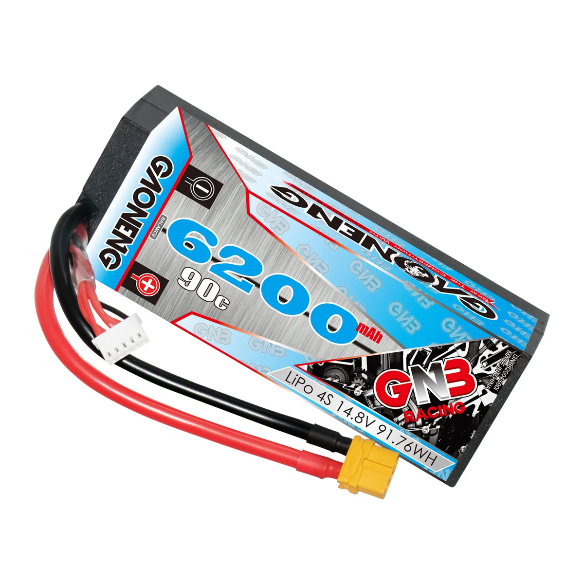 GAONENG GNB 4S 14.8V 6200mAh 90C Cabled Hard Case LiPo Battery XT60 [DG]