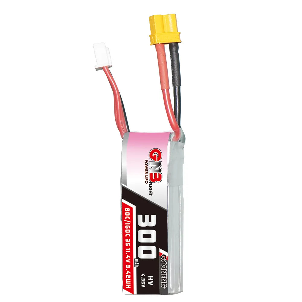 GAONENG GNB LiHV 3S 11.4V 300mAh 80C XT30 LiPo Battery [DG]