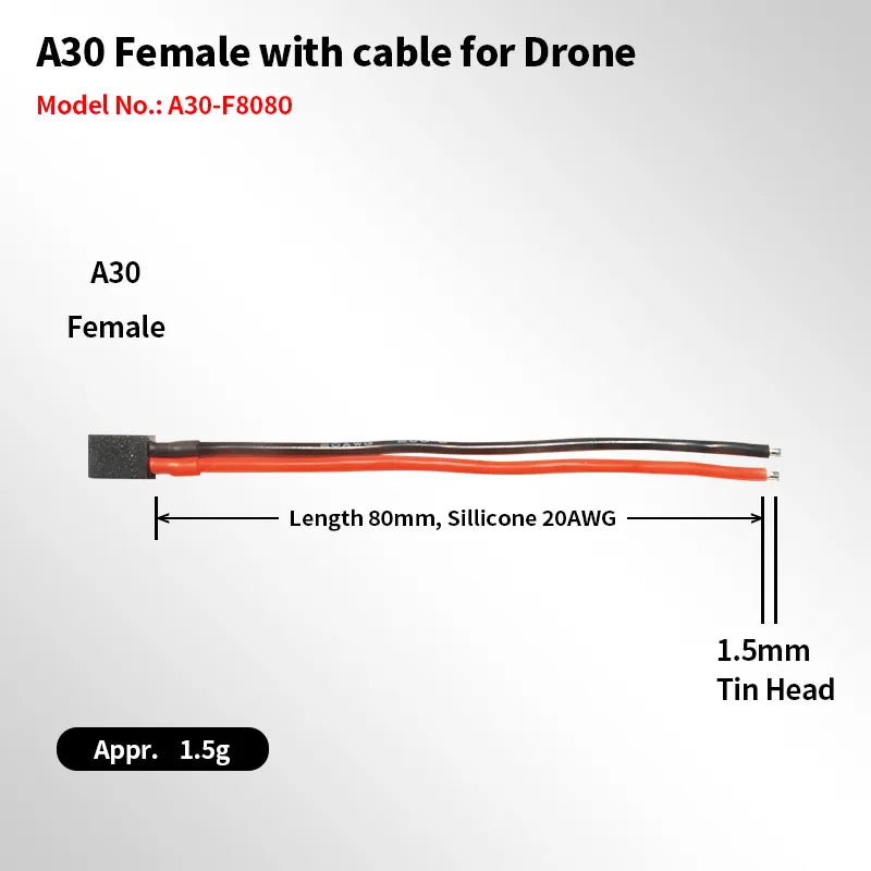 A30 Connectors &  Adapter for FPV Whoops Quads & LiPo Batteries (By GNB GAONENG)