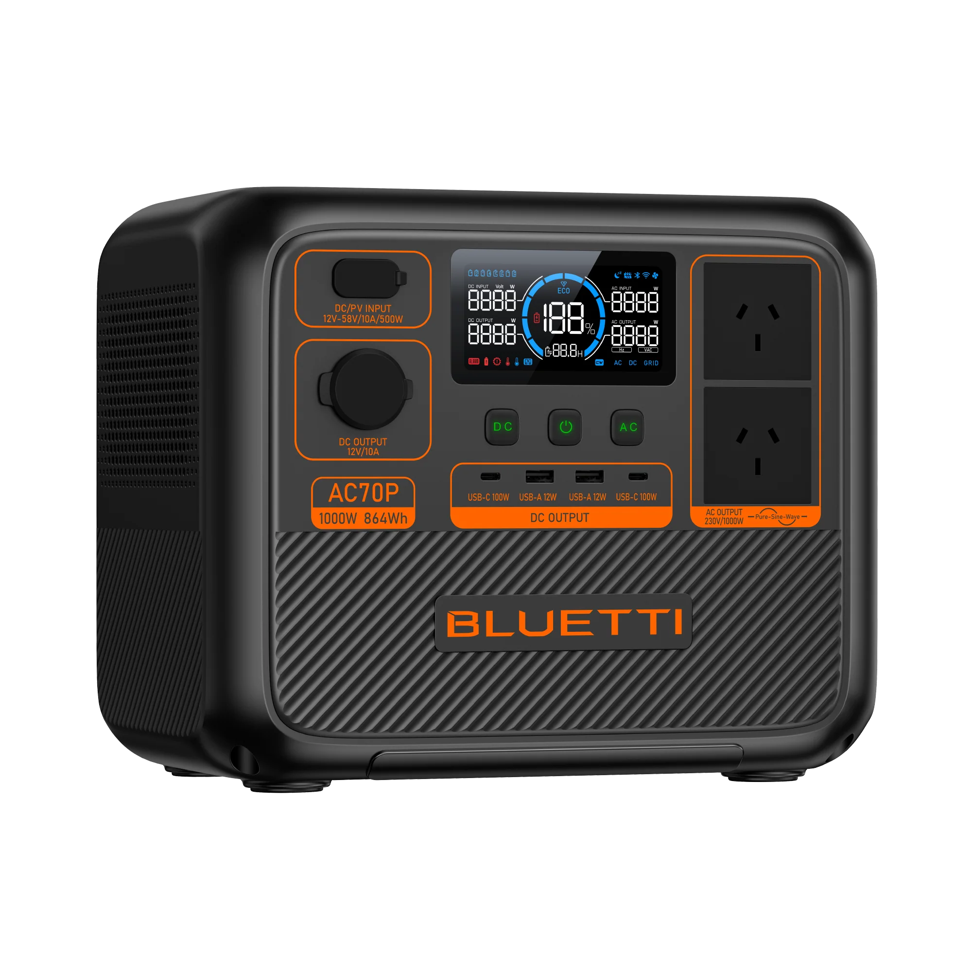 Bluetti AC70P Portable Power Station 1000W 864Wh