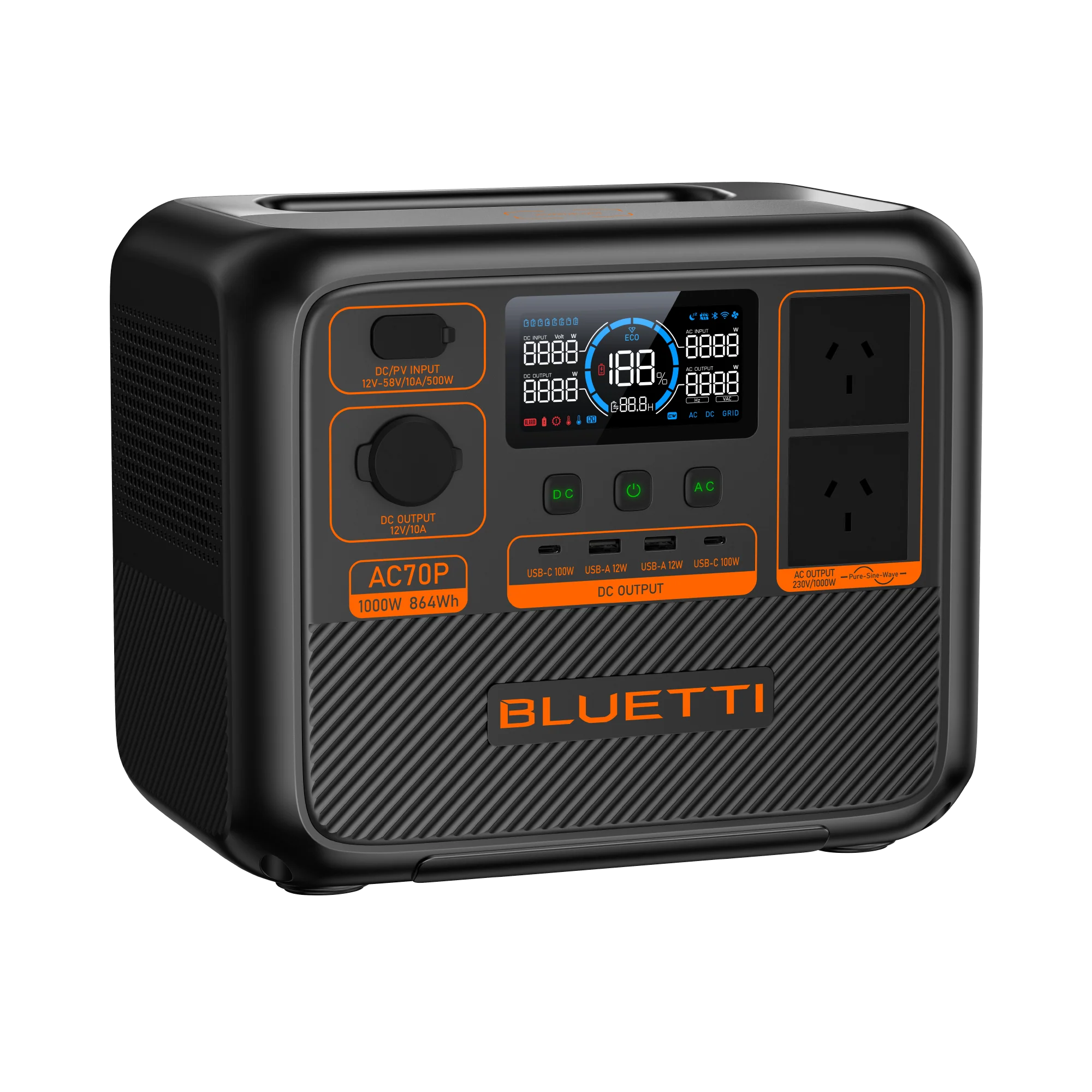 Bluetti AC70P Portable Power Station 1000W 864Wh