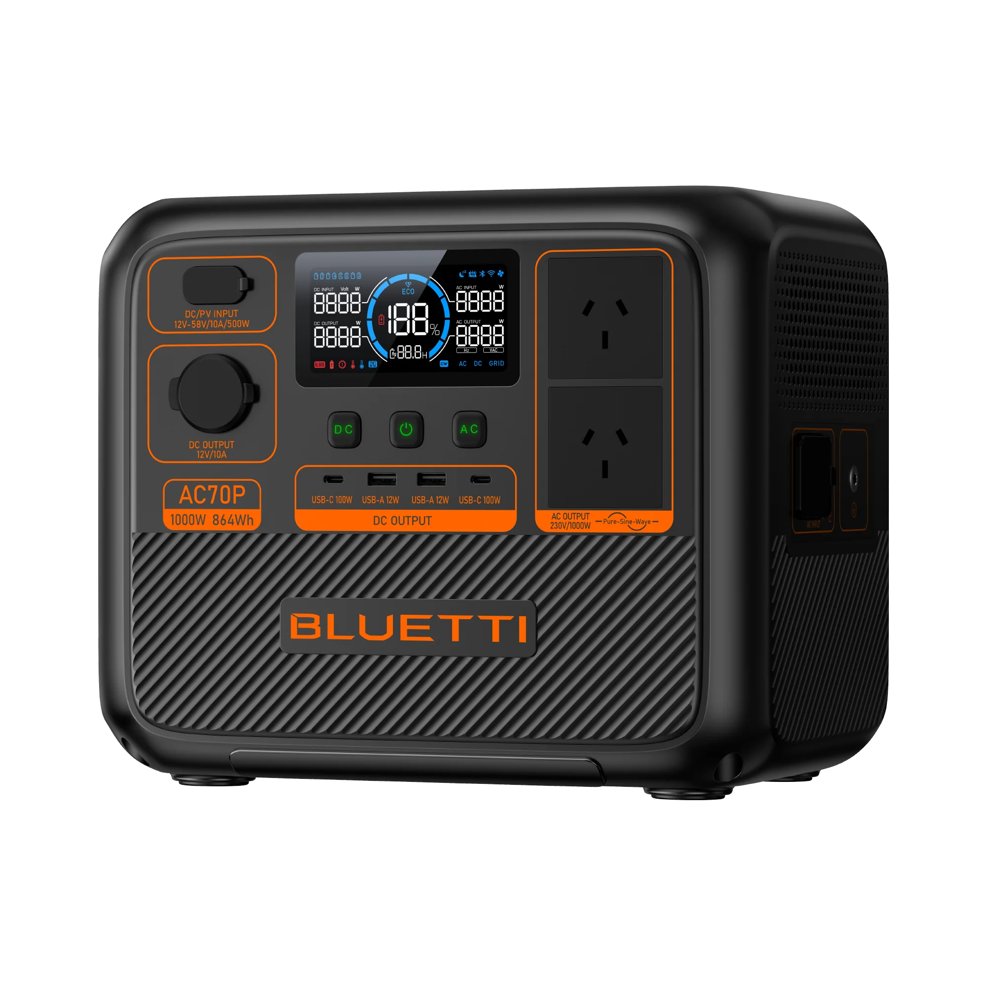 Bluetti AC70P Portable Power Station 1000W 864Wh