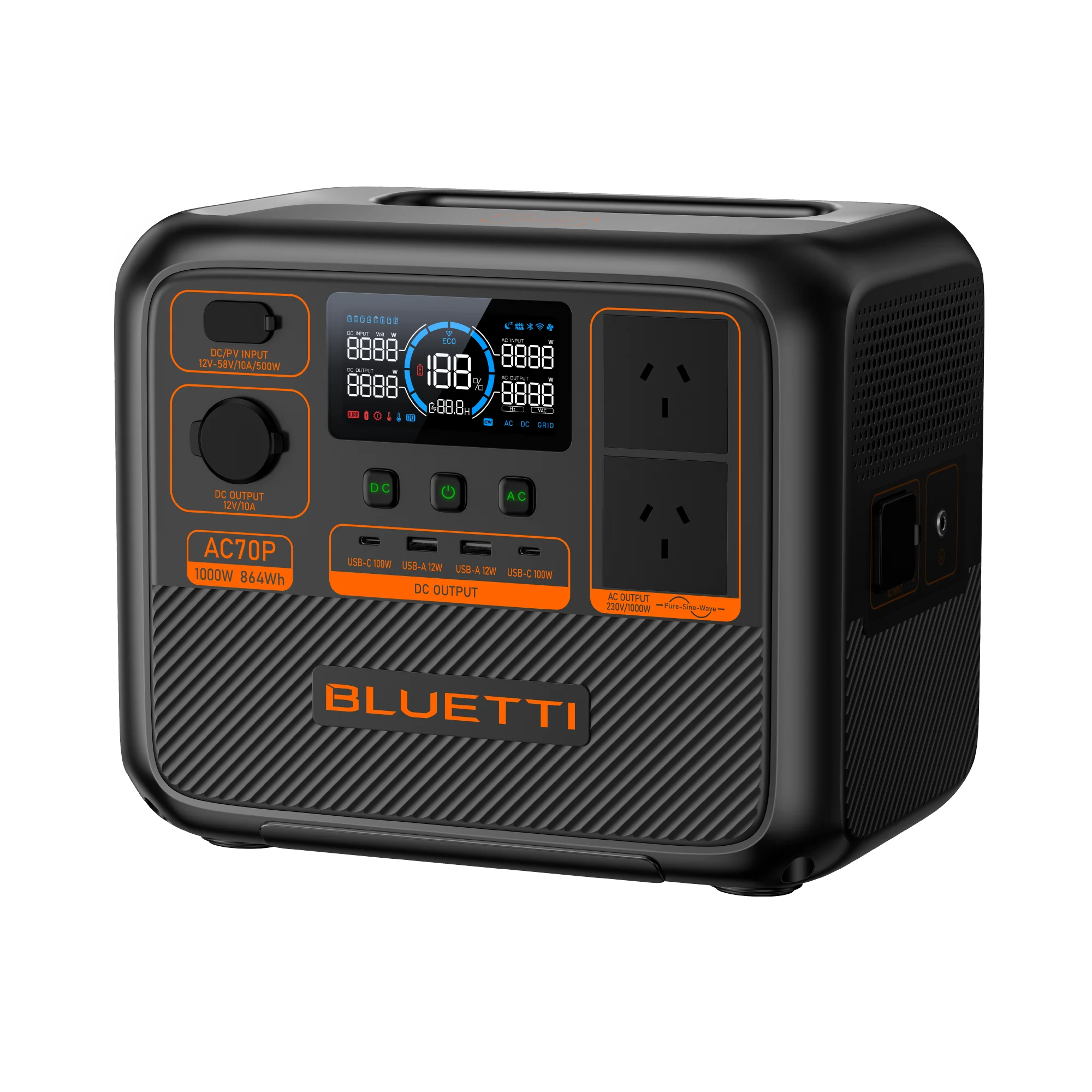 Bluetti AC70P Portable Power Station 1000W 864Wh