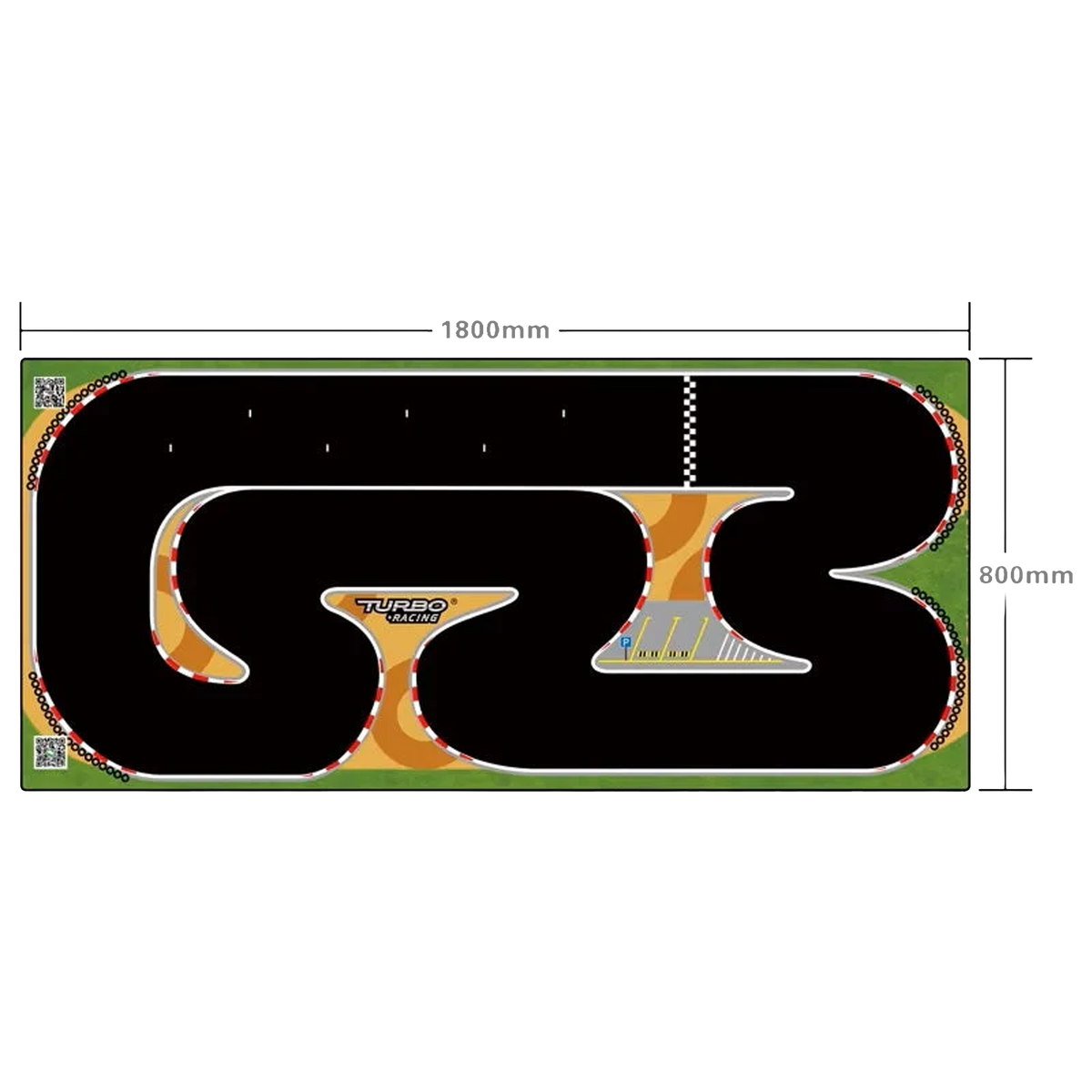 Turbo Racing 1:76 Racing Car Track Mat 1800x800mm