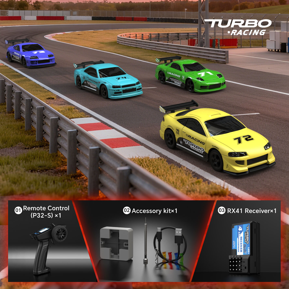 Turbo Racing 2026 Combo C71 C72 C73 C74 1:76 Scale RC Sports Car RTR Limited Edition [DG]