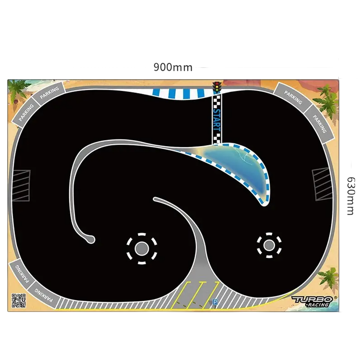 Turbo Racing 1:76 Racing Car Track Mat 900x630mm