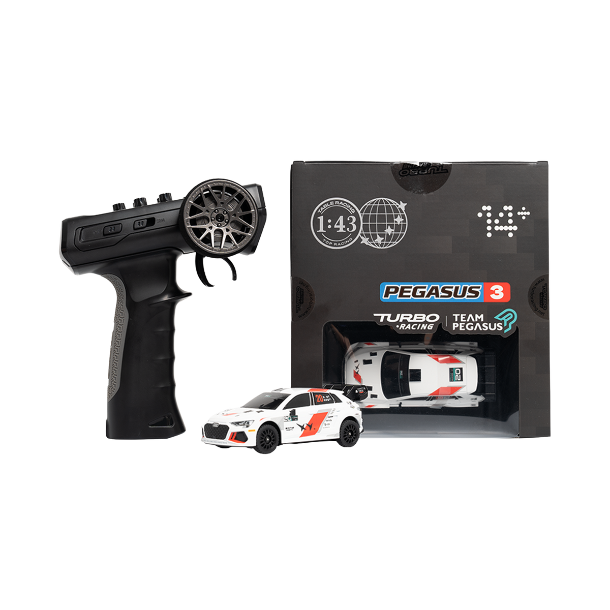 Turbo Racing C90 1:43 Scale Pegasus 3× Audi A3 Dual-IP Collaboration RC Rally Car RTR [DG]