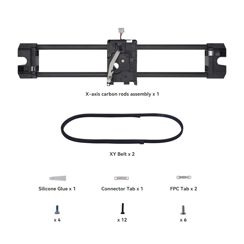 Bambu Lab X-Axis Carbon Rods Assembly for P1 & X1 Series FAC003