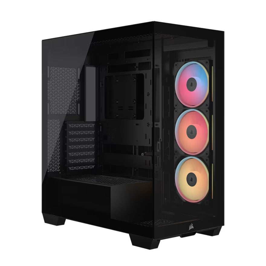 Corsair 3500X LX-R RGB iCUE LINK Mid-Tower PC Case - Black, E-ATX, Side 360mm Rad, Glass Panels, USB-C, RS ARGB Fans, 425mm GPU, iCUE LINK Ready [PC]