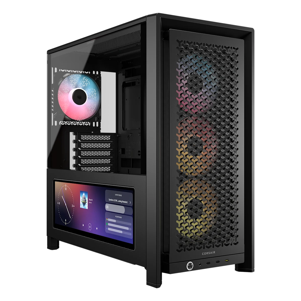 Corsair FRAME 4000D LCD RS ARGB Premium Mid-Tower PC Case - Black, ATX/E-ATX, TG panel, LCD, 430mm GPU, 170mm CPU clr, 360mm rad, USB-C, 2yr wty [PC]