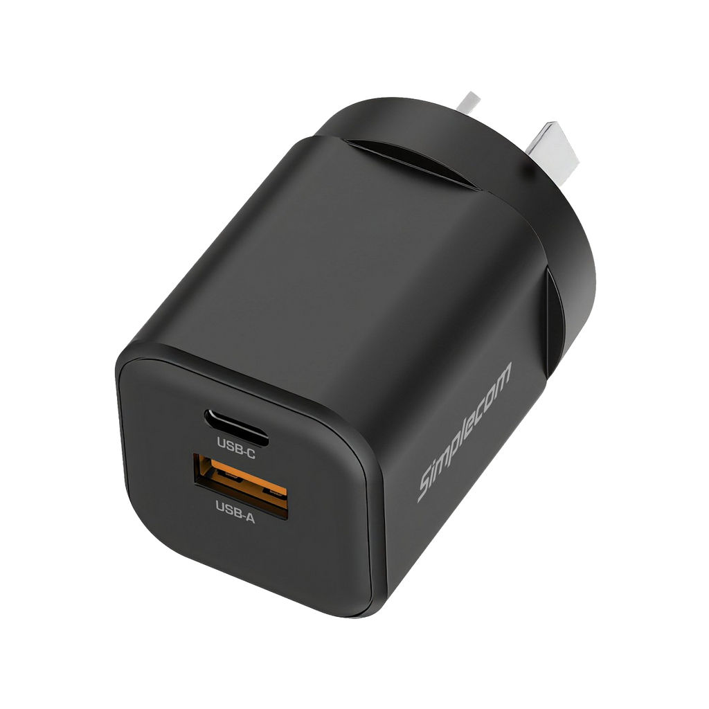 Simplecom CU235 Dual Port PD 35W Fast Wall Charger USB-C + USB-A