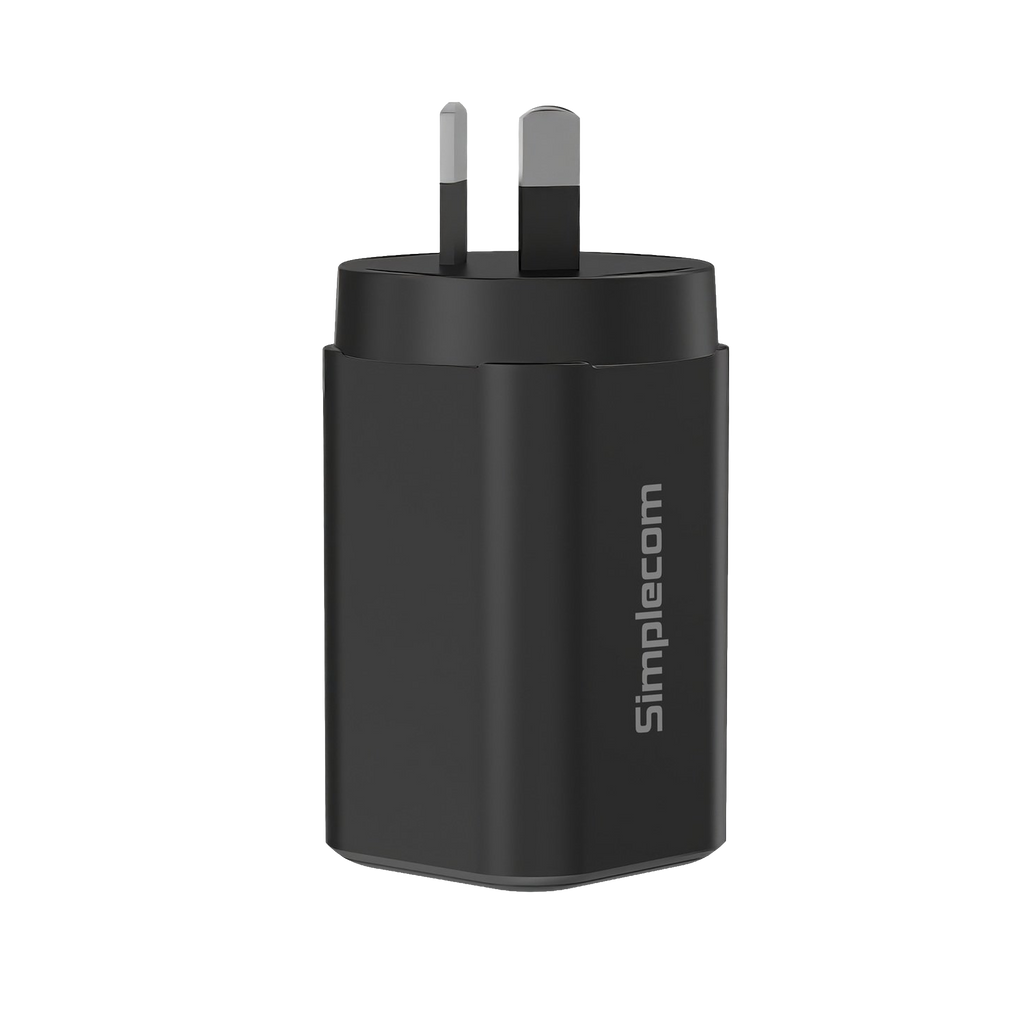 Simplecom CU365 3 Port PD 65W GaN Wall Charger Dual USB-C + USB-A