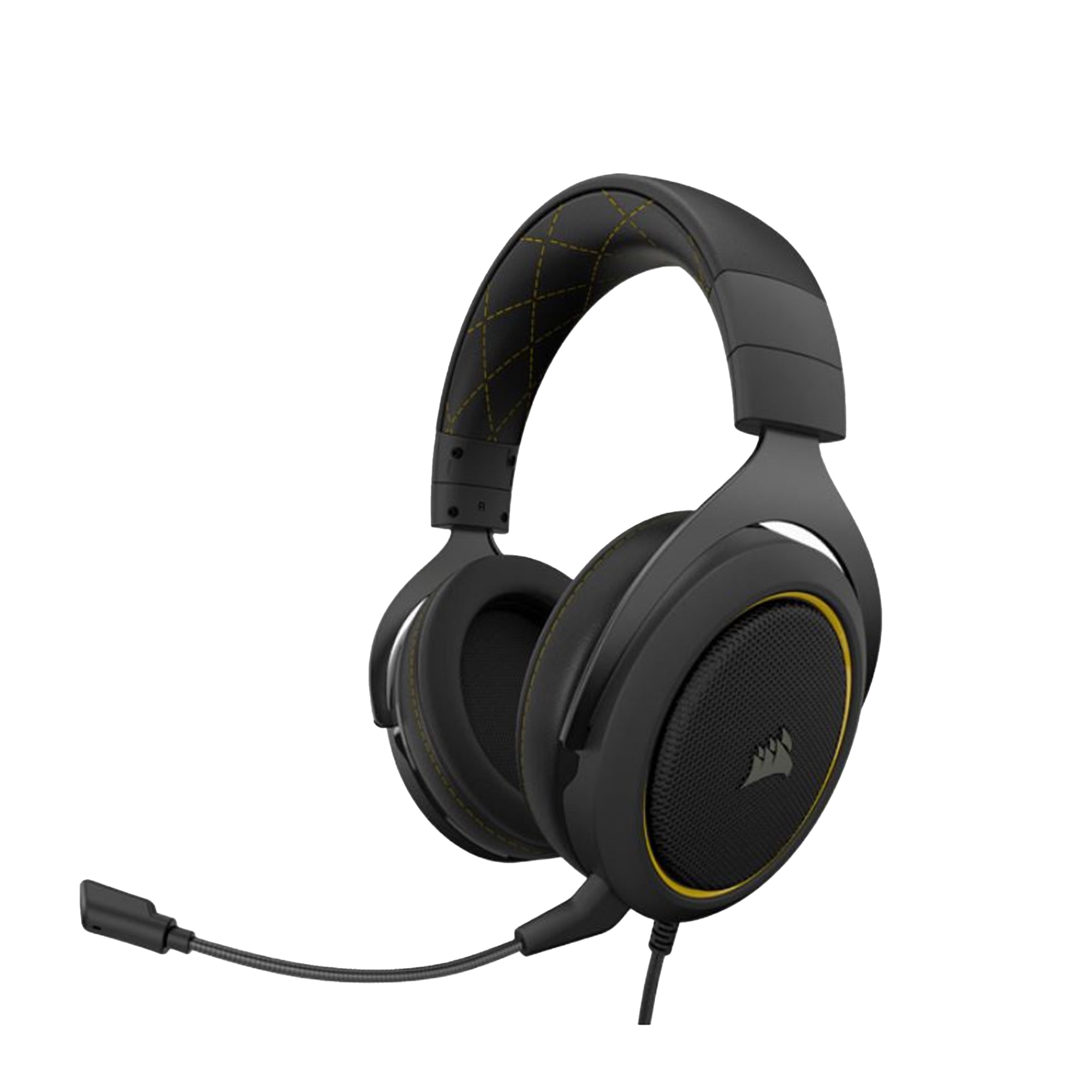 Corsair HS60 PRO Black Yellow Trim STEREO 7.1 Surround, memory foam, Discord Certified, PC and Console compatible Gaming Headset [PC]