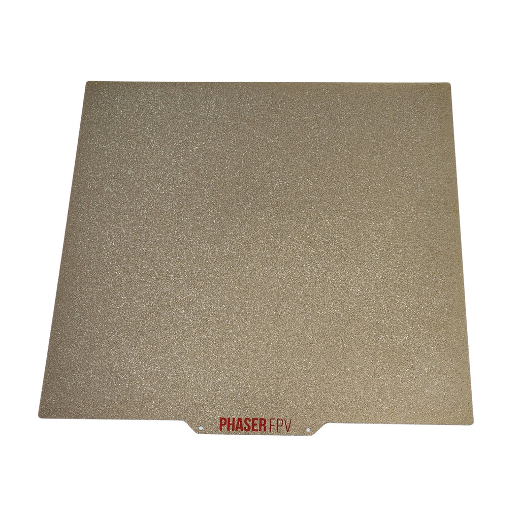 Energetic 508x508mm DOUBLE SIDED Smooth PEI/Textured Gold Spring Steel Sheet (Suits Ratrig)