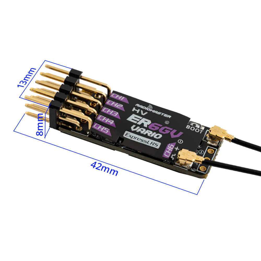 RadioMaster ER6G and ER6GV ExpressLRS PWM Receiver (2.4ghz)
