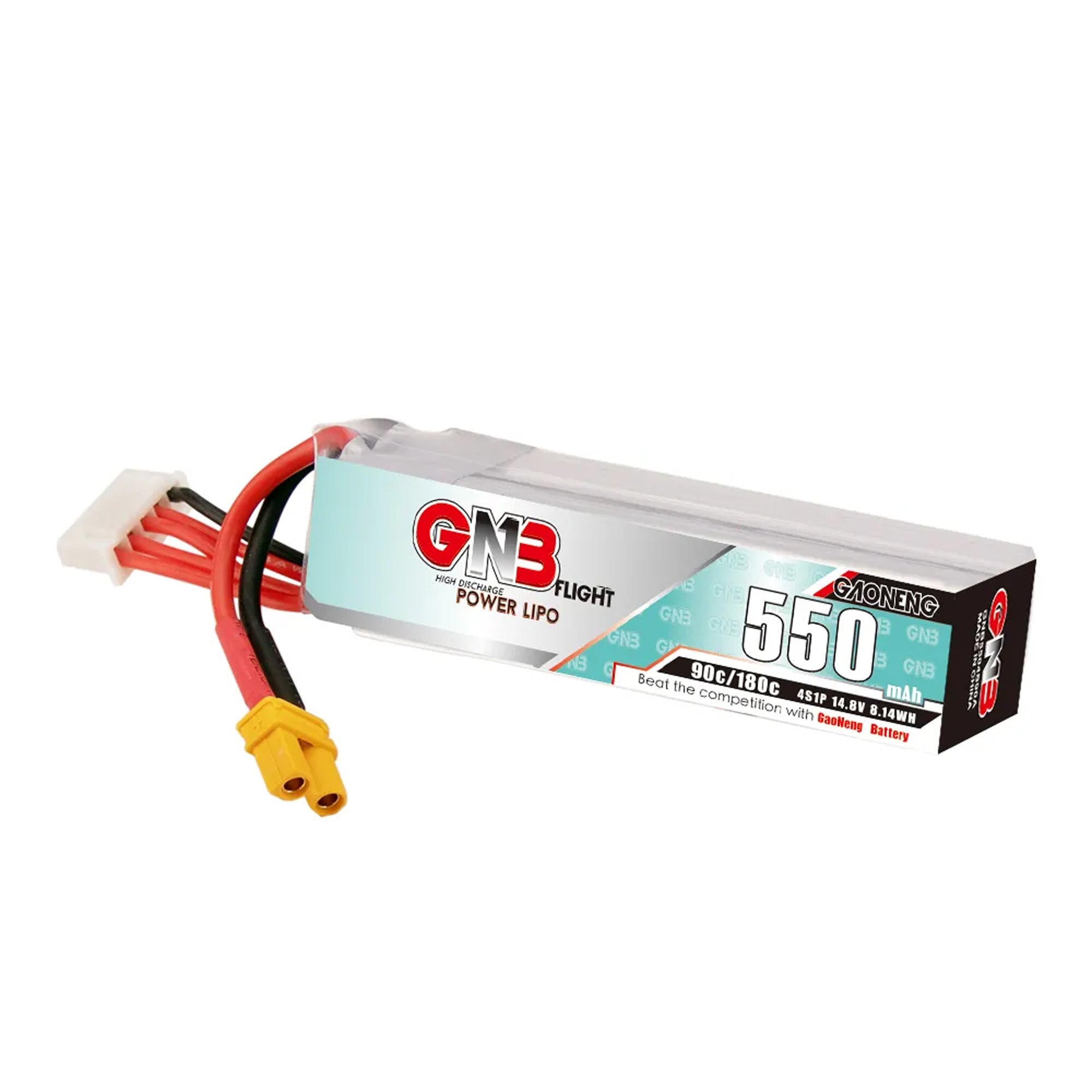 GAONENG GNB 4S 14.8V 550mAh 90C XT30 LiPo Battery Long Type [DG]