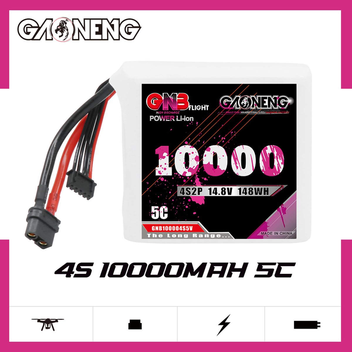 GAONENG GNB 4S 14.8V 10000mAh 5C XT60 Li-ion Battery [DG]