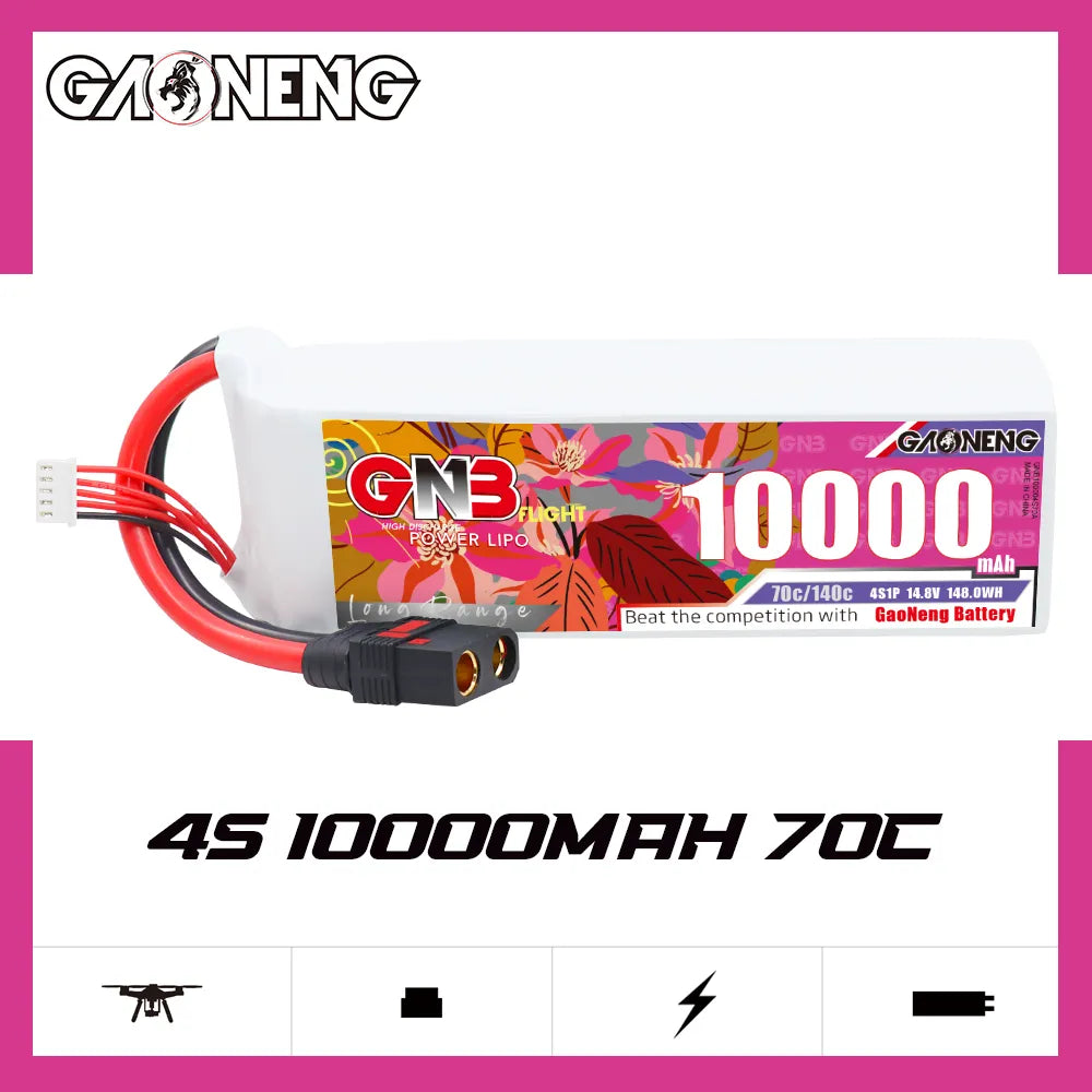 GAONENG GNB 4S1P 14.8V 10000mAh 70C RC LiPo Battery QS8 [DG]