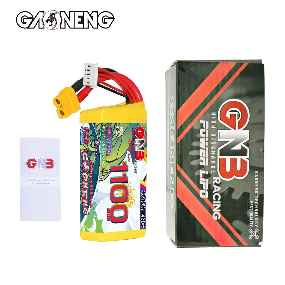 GAONENG GNB LiHV 4S 15.2V 1100mAh 160C XT60 LiPo Battery [DG]