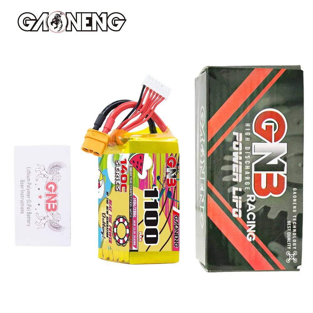 GAONENG GNB 6S 22.2V 1100mAh 140C XT60 LiPo Battery [DG]