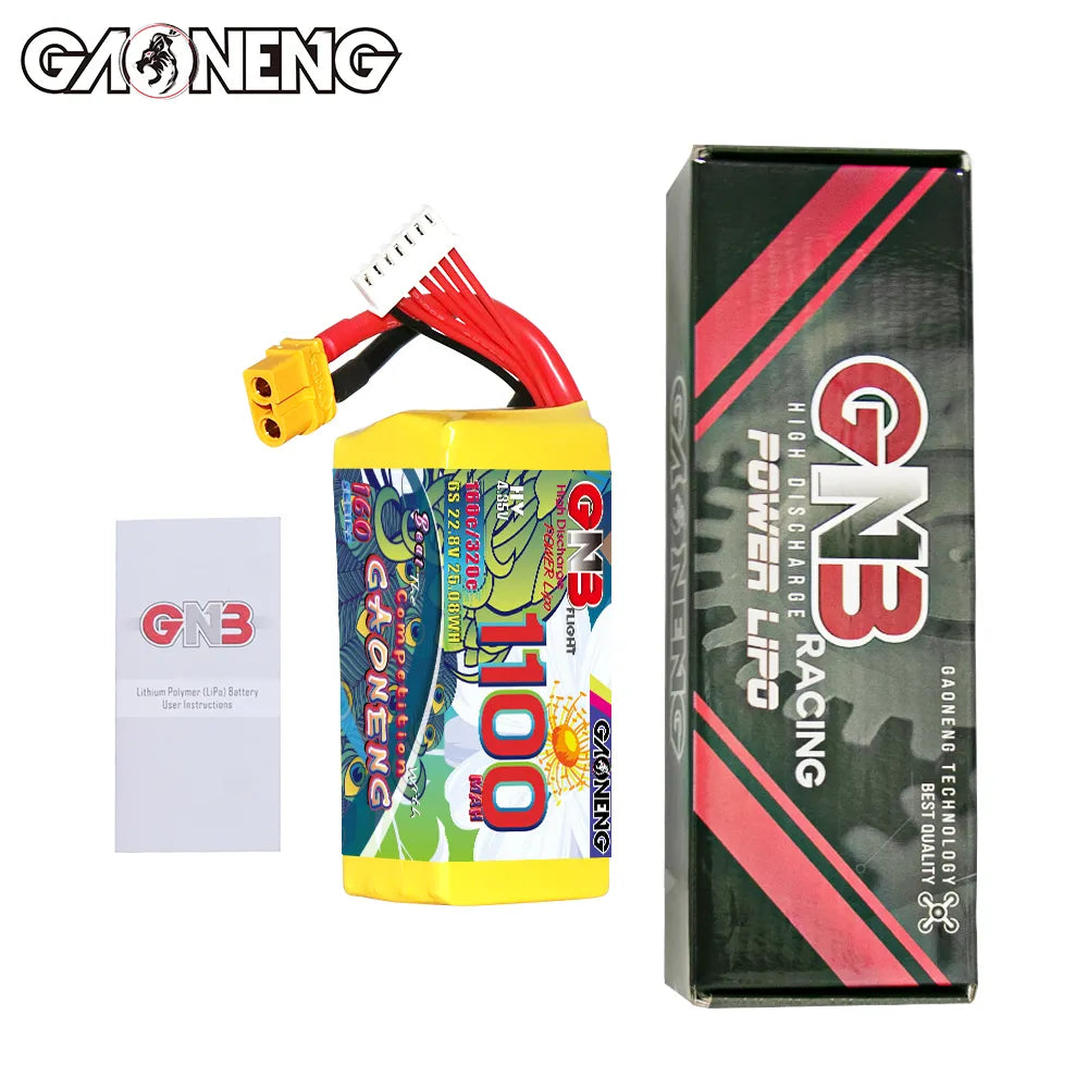 GAONENG GNB LiHV 6S 22.8V 1100mAh 160C XT60 LiPo Battery [DG]