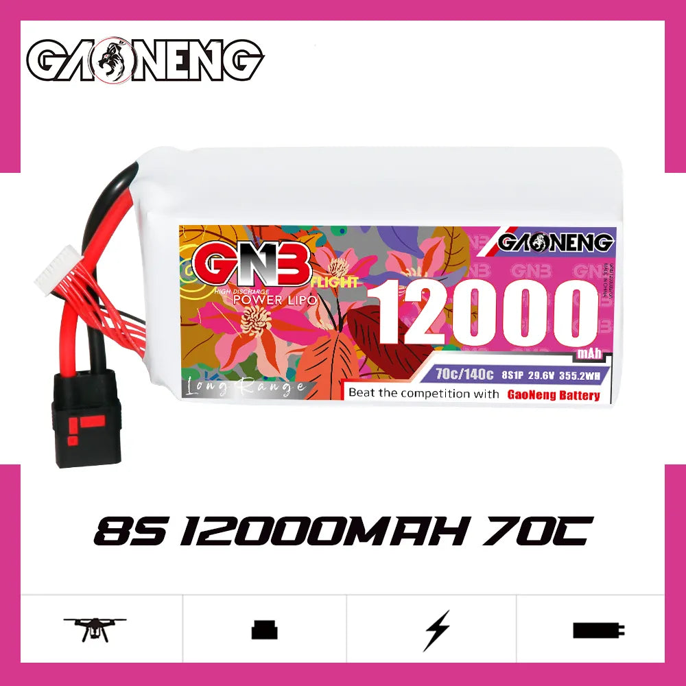 GAONENG GNB 8S1P 29.6V 12000mAh 70C RC LiPo Battery QS8 [DG]