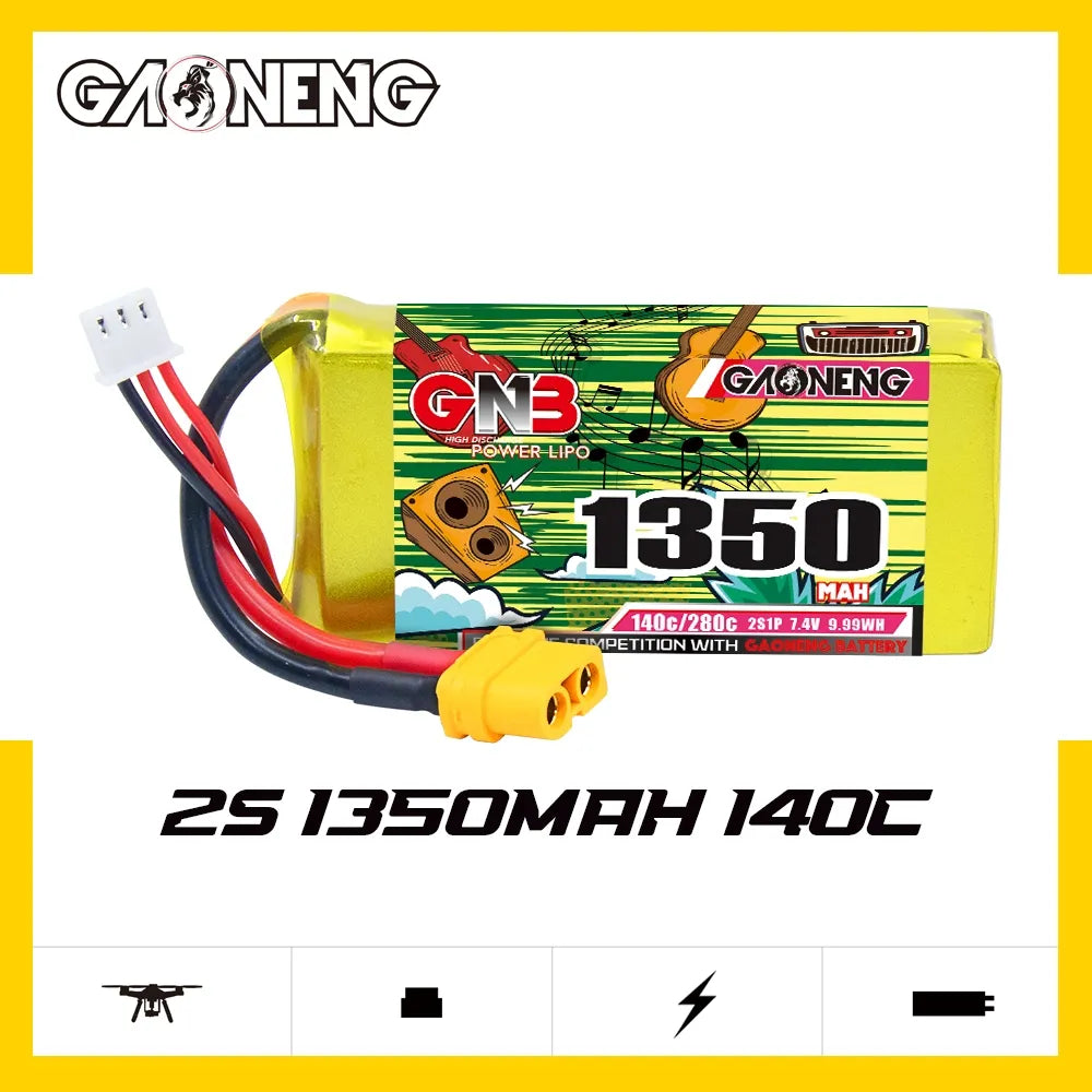 GAONENG GNB 2S 7.4V 1350mAh 140C XT60 LiPo Battery [DG]