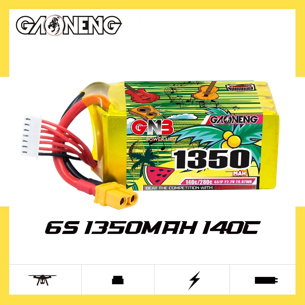 GAONENG GNB 6S 22.2V 1350mAh 140C XT60 LiPo Battery [DG]