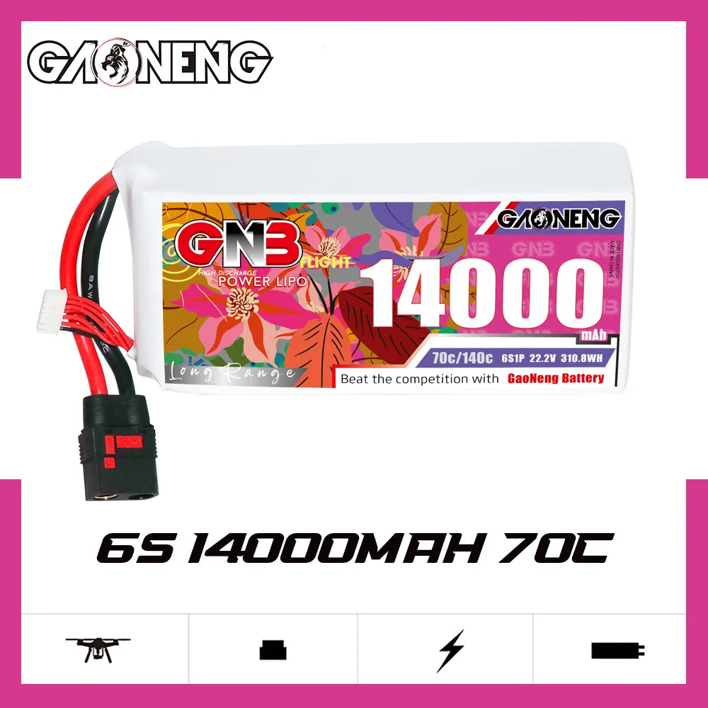 GAONENG GNB 6S1P 22.2V 14000mAh 70C RC LiPo Battery QS8 [DG]