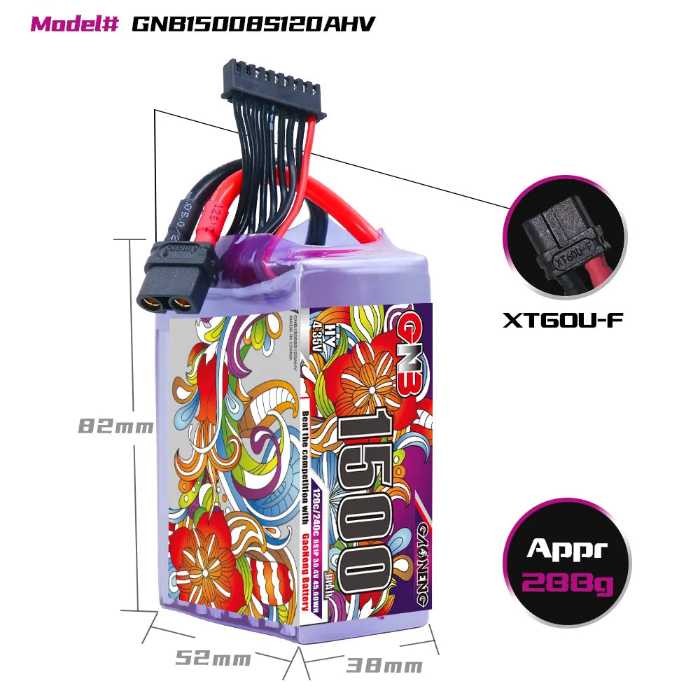 GAONENG GNB LiHV 8S 30.4V 1500mAh 120C XT60 LiPo Battery [DG]