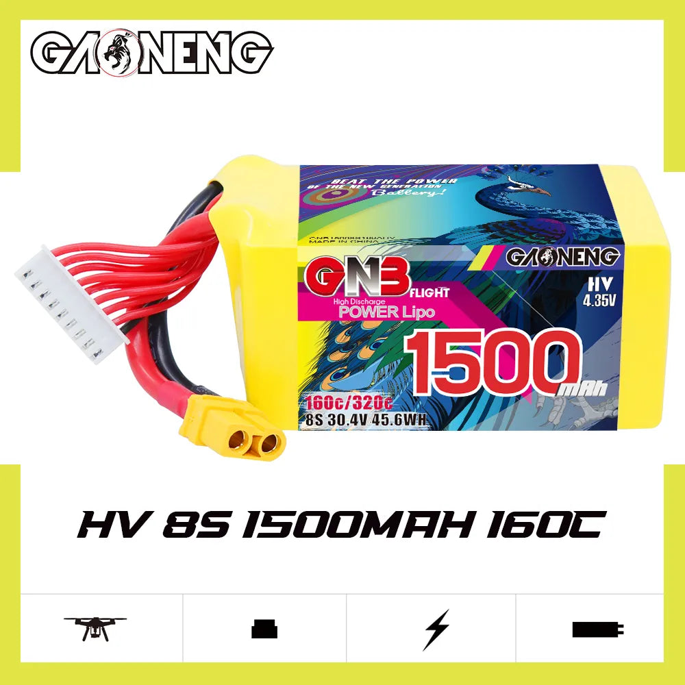 GAONENG GNB LiHV 8S 30.4V 1500mAh 160C XT60 LiPo Battery [DG]