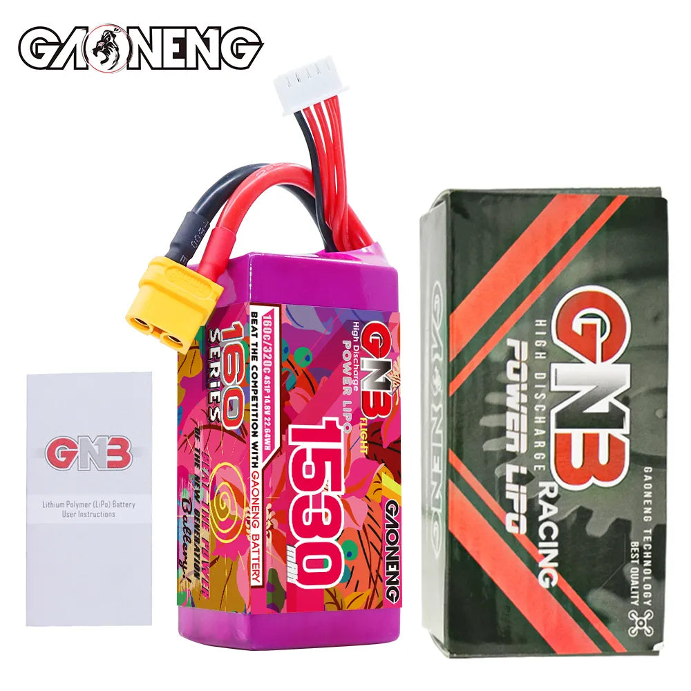 GAONENG GNB 4S 14.8V 1530mAh 160C XT60 LiPo Battery [DG]