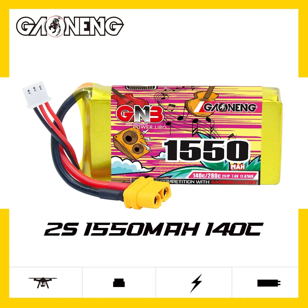 GAONENG GNB 2S 7.4V 1550mAh 140C XT60 LiPo Battery [DG]