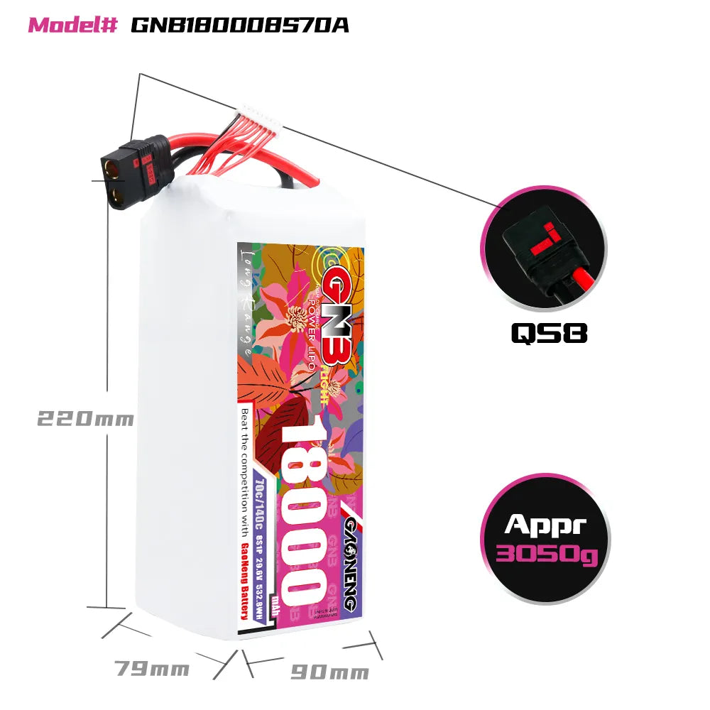 GAONENG GNB 8S1P 22.2V 18000mAh 70C RC LiPo Battery QS8 [DG]