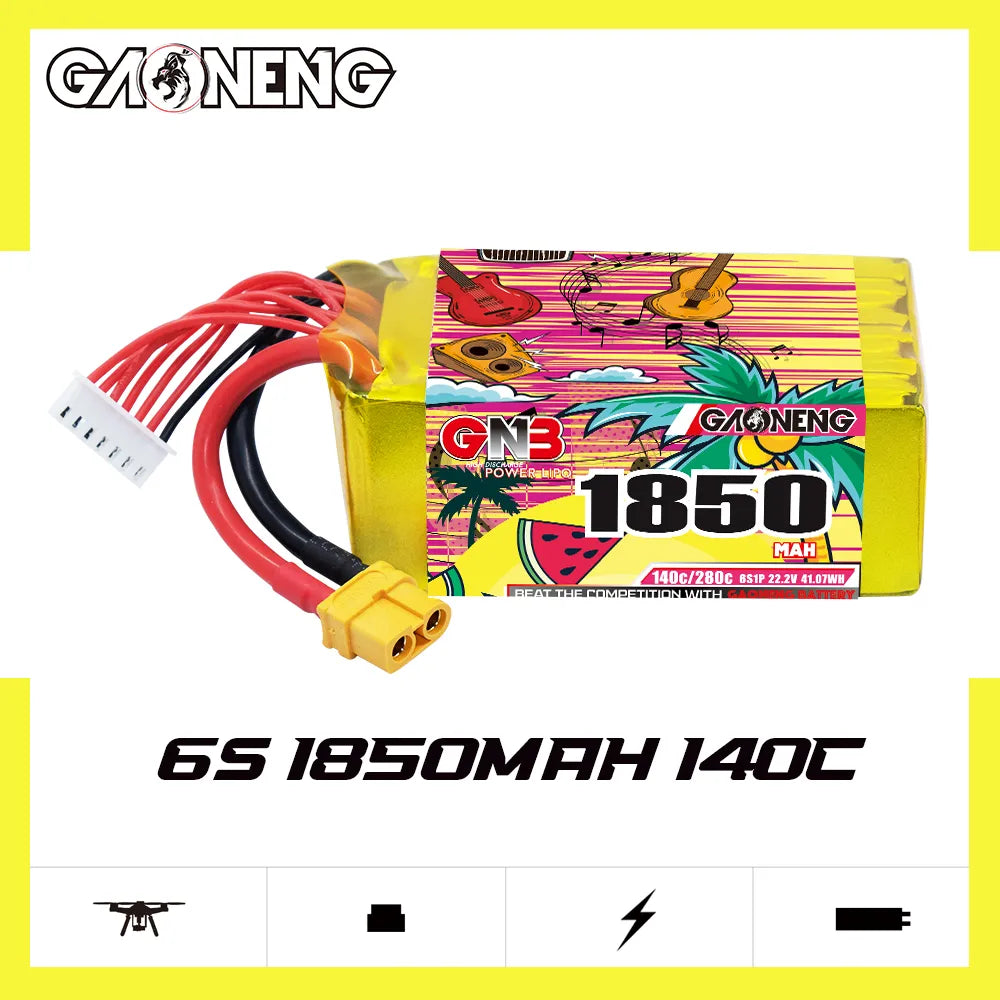 GAONENG GNB 6S 22.2V 1850mAh 140C LiPo Battery XT60 [DG]