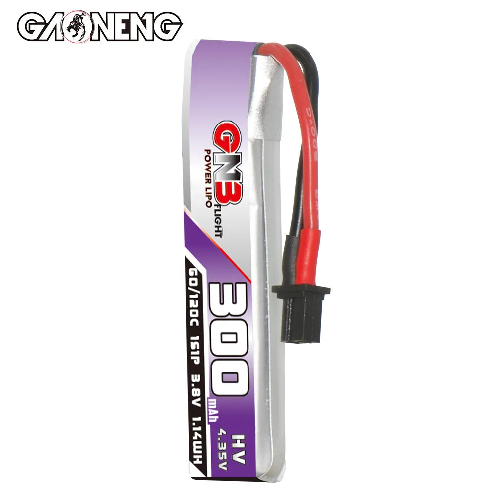 GAONENG GNB LiHV 1S 3.8V 300mAh 60C A30 Cabled LiPo Battery [DG]