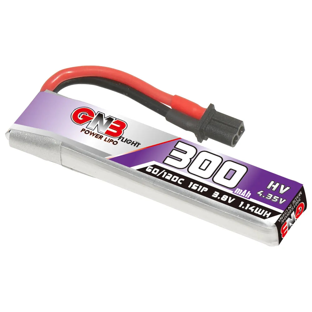 GAONENG GNB LiHV 1S 3.8V 300mAh 60C A30 Cabled LiPo Battery [DG]